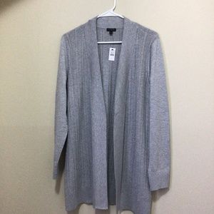 Talbots shimmering Gray Cardigan Sweater